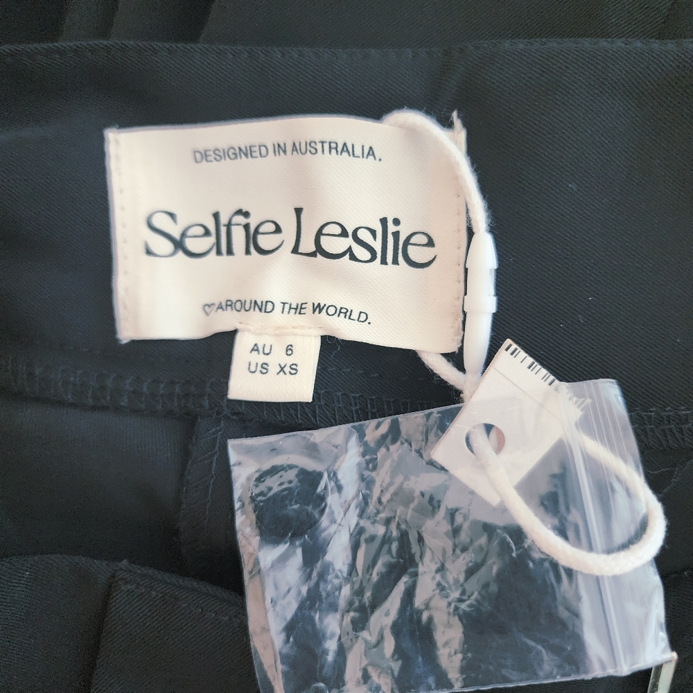SELFIE LESLIE WIDE LEG PANTS SIDE POCKETS, FRONT ZIP NWT SZ XS - Picture 4 of 14